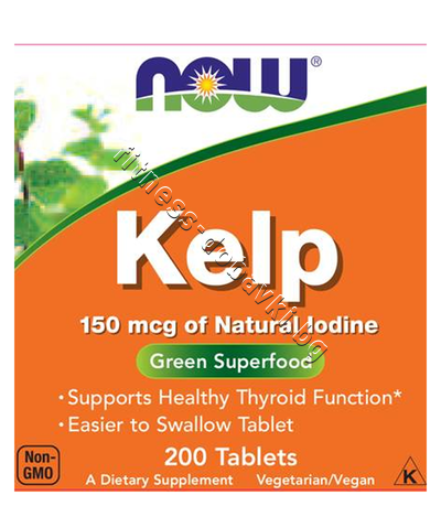 NW-2680 NOW Kelp 150 mcg of Natural Iodine, 200 Tablets