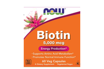   NOW Biotin 5000 mcg, 60 Veg Caps