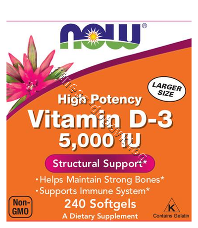 NW-0373 NOW Vitamin D-3 5000 IU, 240 Softgels