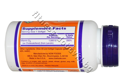NW-0365 NOW Vitamin D3 1000 IU, 180 Softgels