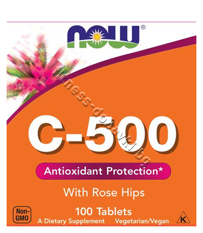 NW-0670 NOW Vitamin C-500 with Rose Hips, 100 Tablets