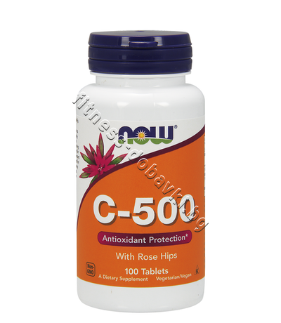 NW-0670 NOW Vitamin C-500 with Rose Hips, 100 Tablets