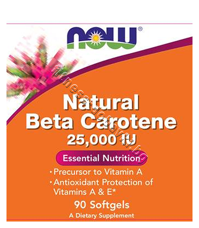 NW-0320 NOW Natural Beta Carotene 25,000 IU, 90 Softgels