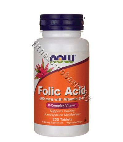 NW-0476 NOW Folic Acid + B-12, 250 Tablets