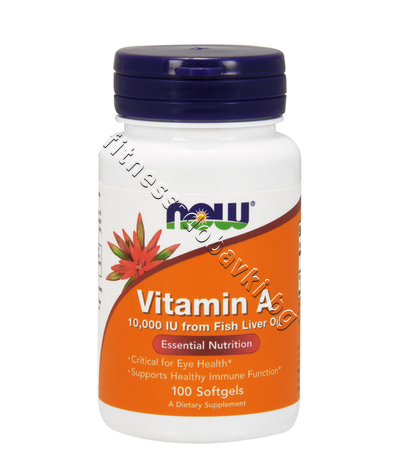 NW-0330 NOW Vitamin A 10000 IU From Fish Liver Oil, 100 Softgels