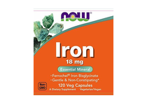   NOW Iron 18 mg Ferrochel, 120 Veg Caps