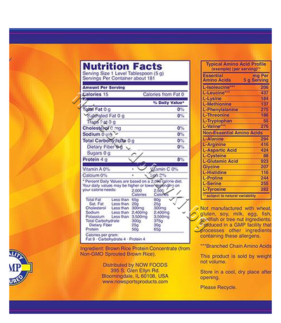 NW-2207 NOW Brown Rice Protein, 907 g