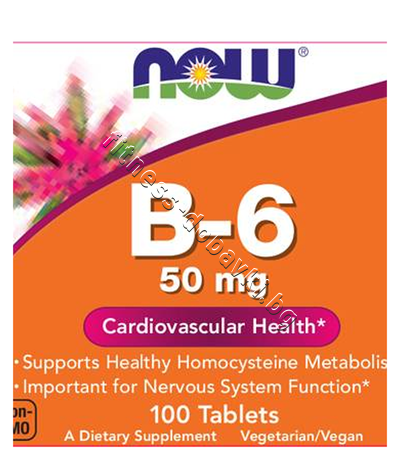 NW-0450 NOW Vitamin B-6 (Pyridoxine) 50mg, 100 Tablets