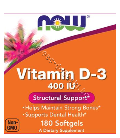 NW-0364 NOW Vitamin D3-400 IU, 180 Softgels