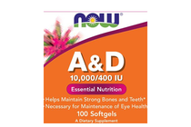   NOW Vitamin A & D 10000/400 IU, 100 Softgels