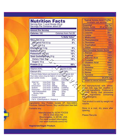 NW-2143 NOW Soy Protein Isolate, 908 g